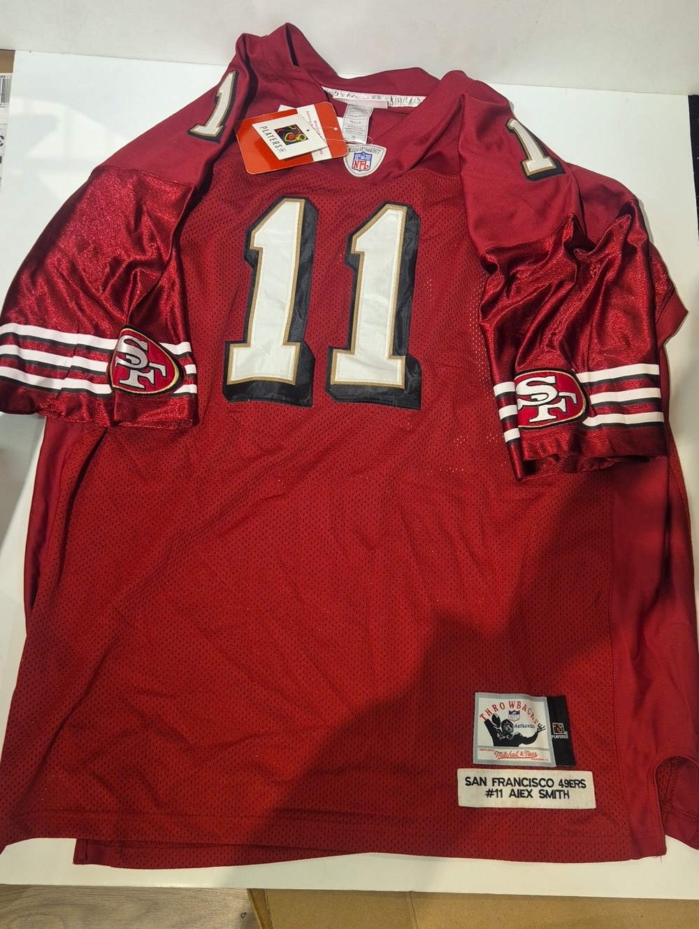 Mitchell & Ness Red and Gold NFL Jersey with Tags